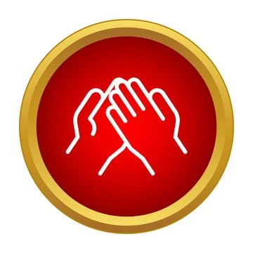 Clapping hands icon showing applause and support Stock Illustration