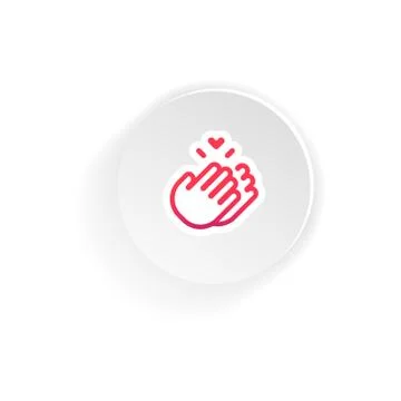 Clapping Hands icon. Thank you sign mockup, sticker template. Vector on isola Stock Illustration