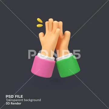 Clapping hands isolated 3d render icon illustration Template PSD