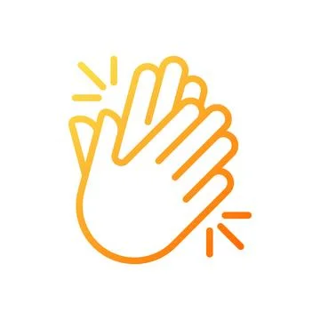 Clapping hands pixel perfect gradient linear vector icon Illustrazione stock