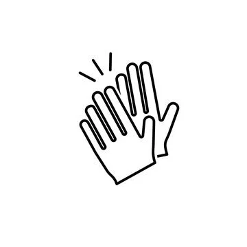 Clapping hands pixel perfect linear icon. Applause and greeting. Non verbal s Stock Illustration