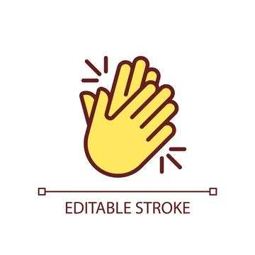 Clapping hands pixel perfect RGB color icon Illustrazione stock