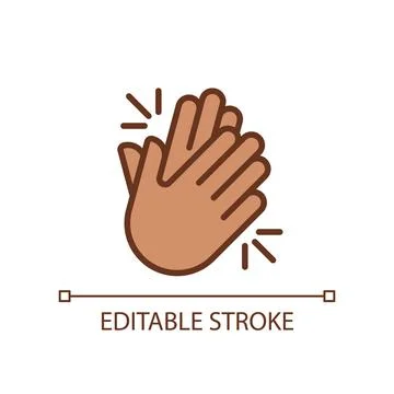 Clapping hands pixel perfect RGB color icon Stock-Illustration