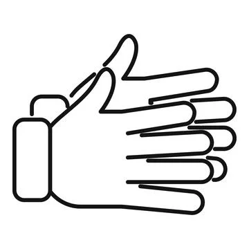 Clapping hands showing appreciation line icon Stock Illustration