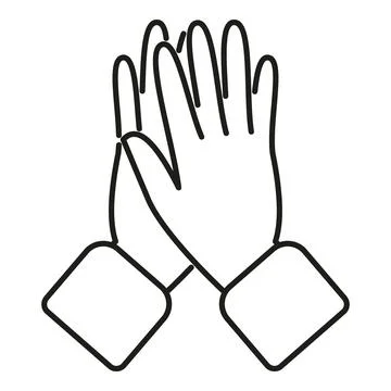 Clapping hands signaling applause, appreciation, and celebration icon Stock Illustration