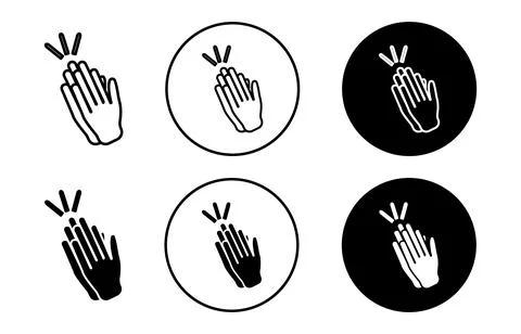 Clapping hands vector icon mark set symbol for web application Stock Illustration