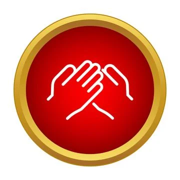 Clapping hands vector icon on red circle button Stock Illustration