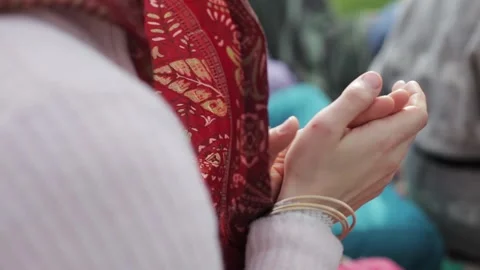 Clapping hands of a woman Stock Footage 144180553