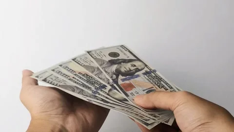 Clapping money in hand Stock Footage 312902665