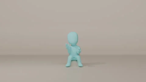 Clapping While Sitting – 3D Animation Stock Footage 309952420