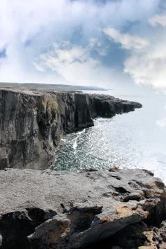 Clare cliff edge view Stock Photos