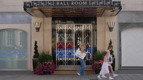 Claridges Ballroom entrance in Brook Street, Mayfair Stock Footage 248901262