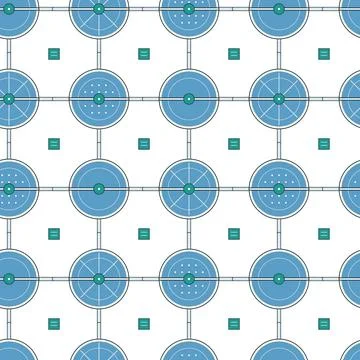 Clarifier Basins Seamless Vector Pattern Stock Illustration