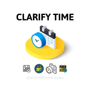 Clarify time icon in different style Stock Illustration