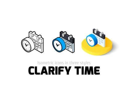 Clarify time icon in different style Stock Illustration