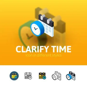 Clarify time icon in different style Stock Illustration