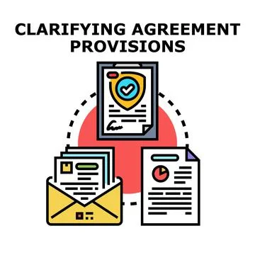 Clarifying agreement provisions for document management process 库存插图