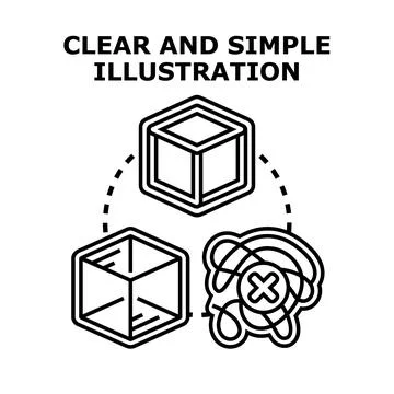 Clarifying complex ideas with transparent simple boxes Stock Illustration