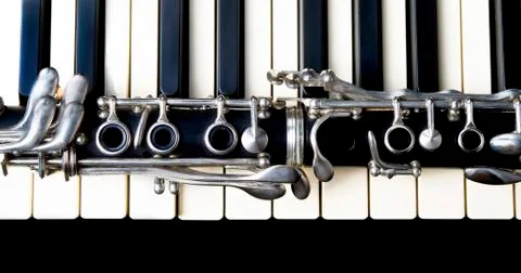 Clarinet and Keyboard. Stock Photos