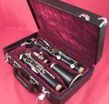 Clarinet in case Stock Photos