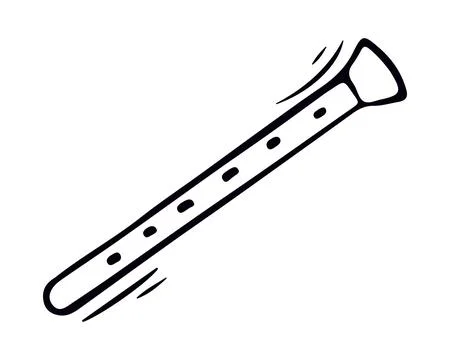 Clarinet in doodle style. Hand drawn minimalism style. Vector Stock Illustration