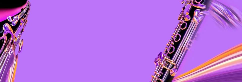Clarinet in Flight Background Stock Photos