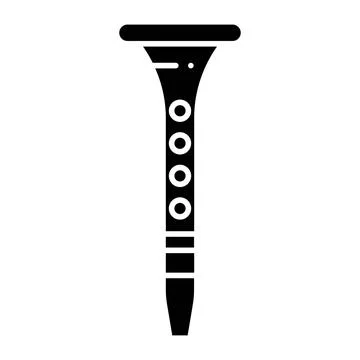 Clarinet Glyph Icon Stock Illustration