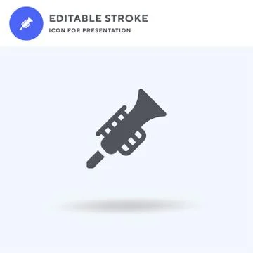 Clarinet icon vector, filled flat sign, solid pictogram isolated on white, lo Stock Illustration