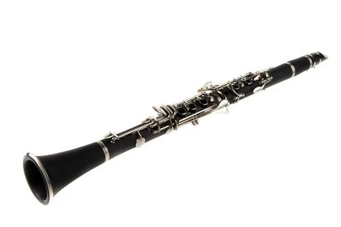 Clarinet in overwhite Stock Photos