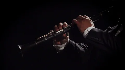 Clarinet Player on Black Background Video stock 111925643