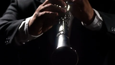 Clarinet Player Close-up Video stock 111925571