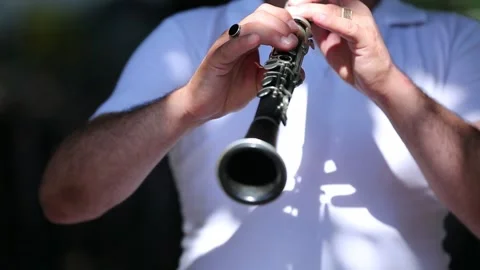 Clarinet Player Close-Up Performance Stock Footage 306321650