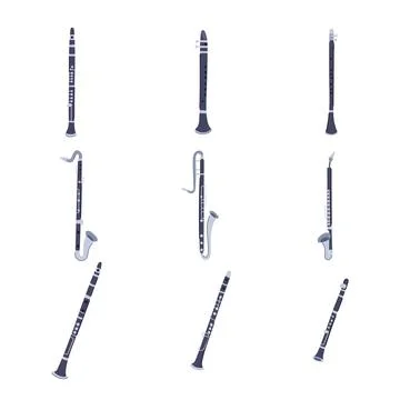 Clarinet set cartoon vector illustration Stock Illustration