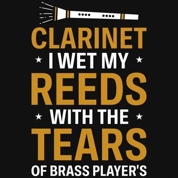 Clarinet typography tshirt design Stock Illustration