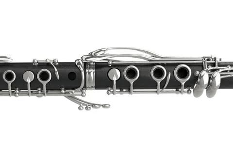 Clarinet wind instrument, close view Stock Illustration