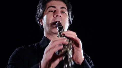 Clarinetist close up Stock Footage 30480663