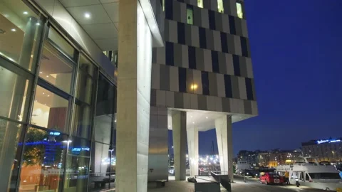 The Clarion Hotel building, bottom-up view. Stock Footage 164656713