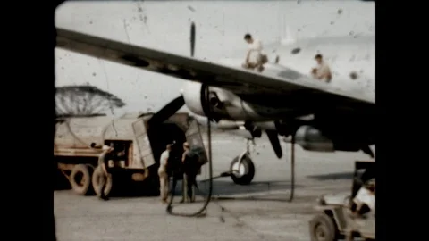 Clark Air Field Refueiling 1946 Video stock 126850665