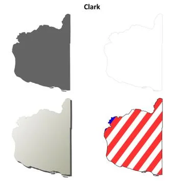 Clark County, Washington outline map set Иллюстрация