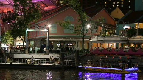 Clarke Quay Stock Footage 593591