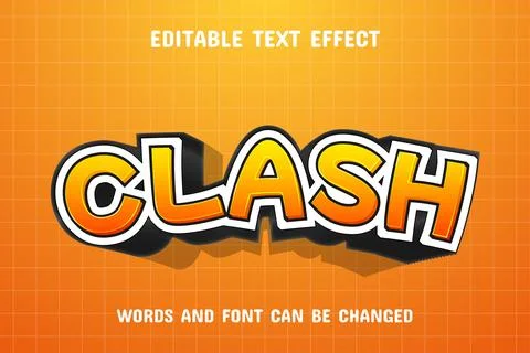 Clash 3d text effect Stock Illustration