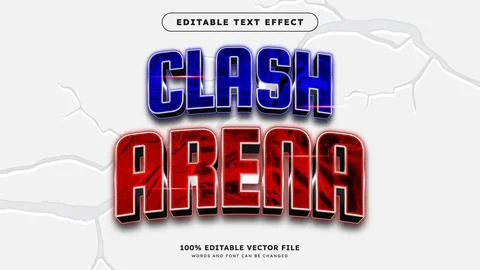 Clash Arena 3d editable text effect with red and blue color suitable for ba.. Stock Illustration