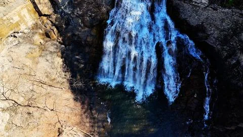 Clash of Liquid - Delphi Falls - Central New York Foto stock
