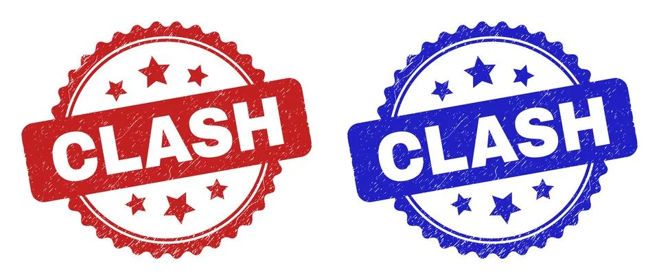 CLASH Rosette Watermarks with Rubber Style Stock Illustration