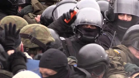 Clashes with the police Stock Footage 84740819