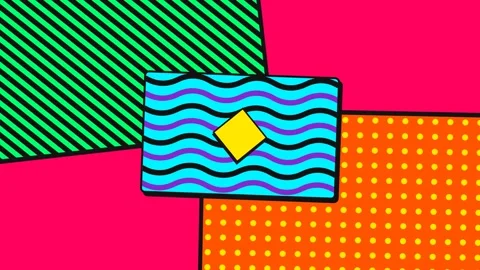 Clashing Pattern Mashup Polka Stripes Zigzag Loop Stock Footage 347637884