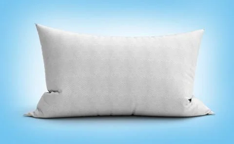 Clasic white rectangular pillow 3d illustration on gradient background Stock Illustration