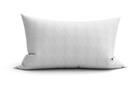 Clasic white rectangular pillow 3d illustration on white background Stock Illustration