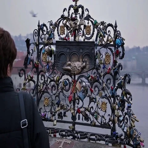 Clasp. Bridge over river. Stock Footage 69424929