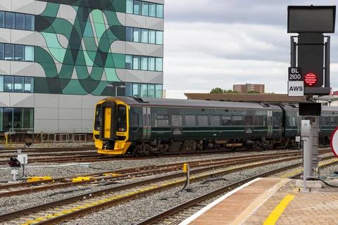 A Class 158 "Express Sprinter" train. Stock Photos